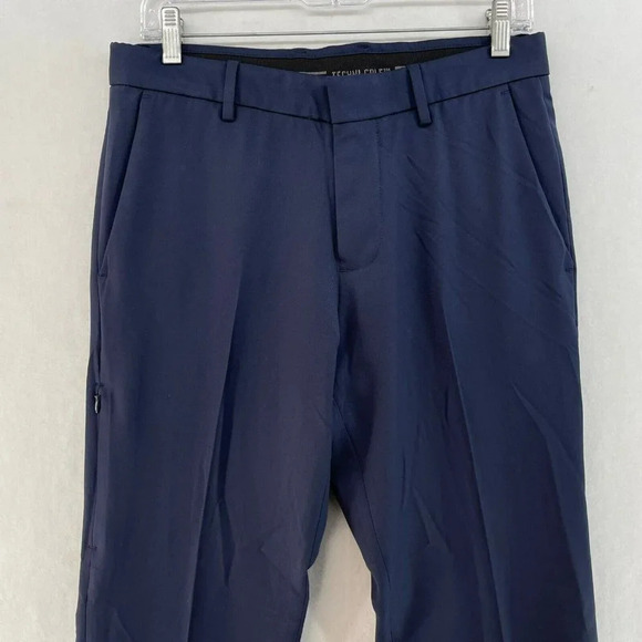 Kenneth Cole Techni Cole Dress Pants Men's 30x30 Navy Blue Slim Straight Stretch - Picture 3 of 7